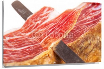 Lienzo jamon cortado cuchillo